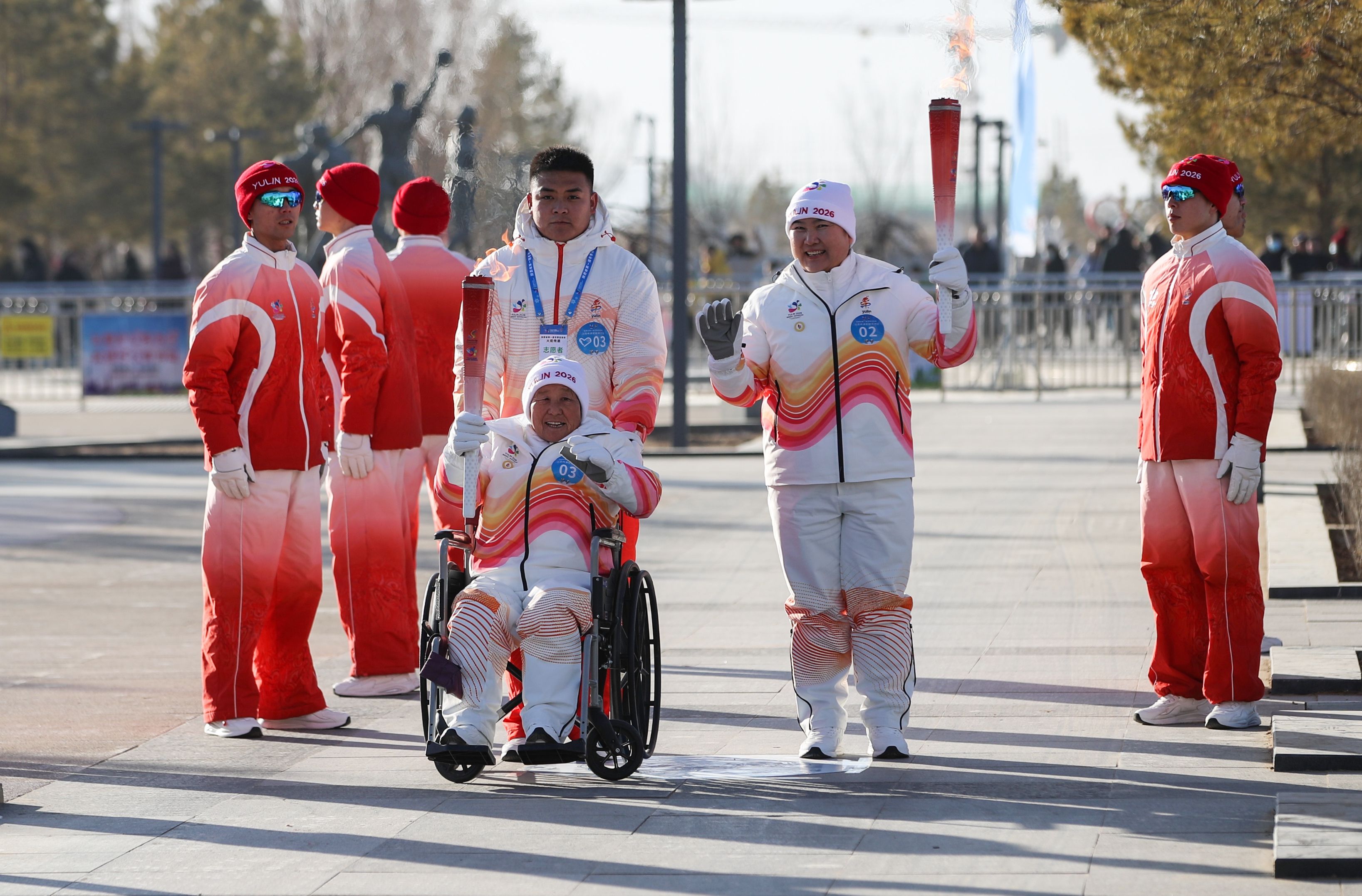省一冬会火炬传递榆林靖边站举行